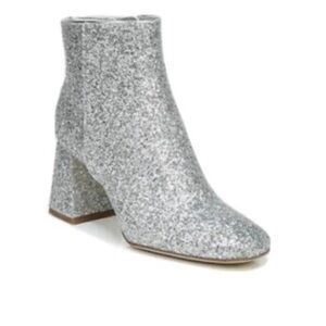 Sam Edelman Circus Soft Silver Block Heel Ankle Booties